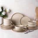 GBHOME Ceramic Dinnerware Sets for 4, 12 Pieces Stoneware Plates and Bowls Sets, Scratch Resistant Dishes, Dishwasher & Microwave Safe, Reactive Glaze-Cappuccino by CozyNest Decor