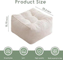 HIGOGOGO Square Stuffed Pouf Ottoman, Corduroy Poufs with Foam Chunk Filling, Furry and Fluffy Pouf Foot Stool Storage Ottoman, 25.6 X 25.6 Floor Poufs Foot Rest for Living Room, Beige by CozyNest Decor