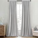 MIULEE 100% Blackout Curtains 120 Inch Long 2 Panels for Bedroom, Thick Luxury Faux Linen Black Out Curtain Room Darkening Back Tab Pleat Window Textured Drapes with Hooks for Living Room, Gery by CozyNest Decor