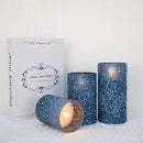Flameless Candles with Remote - Battery Operated Candles with Timer, Flickering Real Wax LED Pillar Christmas Candles for Wedding, Table, Home Decorations (Blue, Set of 3) by CozyNest Decor