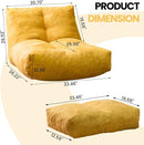 Bean Bag Chair with Ottoman, Comfy Bean Bag Sofa with Memory Foam, Lazy BeanBag Sofa with Footstool, Fireside Bean Bag Couch for Living Room, Bedroom, Apartment by TinyTreasures Baby Boutique