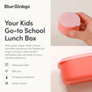 BLUE GINKGO Silicone Lunch Box Set – Durable Heavy-Duty Silicone Bento Box, Microwave, Freezer, Dishwasher Safe – Airtight, BPA Free (Made in Korea, Coral) by TinyTreasures Baby Boutique