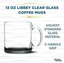 Libbey Clear Glass Coffee Mugs 13 oz. Set of 10, Bulk Pack - Perfect for Coffee, Tea, Espresso, Hot Cocoa, Other Beverages - Black Bottom by TinyTreasures Baby Boutique