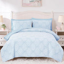 Full Size Comforter Sets with Sheets for Girls-7 Pieces Full Size Bedding Sets with Light Blue Comforter, Sheets, Pillowcases & Shams for Kids (Light Blue Diamond, 76" X 86") by TinyTreasures Baby Boutique