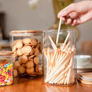 Glass Food Storage Jars 37 oz Set of 6,Glass Storage Containers Clear Glass Food Canister with Bamboo Lid Airtight For Serving Tea, Coffee, Flour, Sugar, Candy, Cookie, Spice and More (Square) by CozyNest Decor
