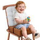 Booster Seat for Kitchen Chair with Comfy Backrest and Adjustable Safety Buckles,Non-Slip Kid Toddler Booster Seat for Dining Table,Portable PU Travel Baby Booster Increasing Cushion Chair by TinyTreasures Baby Boutique