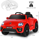 Costzon Ride on Car, 12V Licensed Volkswagen Beetle Battery Powered Vehicle w/Remote Control, Spring Suspension, Lights, USB, Horn, Music, 4 Wheeler for Boy Girl Gift, Electric Car for Kids (Red) by TinyTreasures Baby Boutique