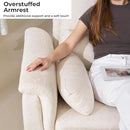 132'' Oversized Modular Sectional Sofa, U Shaped Comfy Sectional Couch with Large Storage, 6 Seat Chenille Deep Seat Cloud Sofa with 2 Throw Pillows for Living Room,Beige by CozyNest Decor