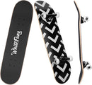 WhiteFang Skateboards for Beginners, Complete Skateboard 31 x 7.88, 7 Layer Canadian Maple Double Kick Concave Standard and Tricks Skateboards for Kids and Beginners by TinyTreasures Baby Boutique