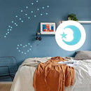 100 Stars and 1 Moon Glow in The Dark Luminous Fluorescent 3D Plastic Glow Stars Moon for Ceiling, Glowing Wall Stickers Create a Realistic Starry Sky, Room Decorations (Blue) by CozyNest Decor