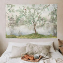 HZOHNAGO Japanese Tapestry Tree Misty Garden Lake Printed Wall Tapestry Ink Painting Wall Hanging for Bedroom Living Room Dorm 60" W x 40" H by CozyNest Decor