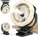 Ausic 3-in-1 Portable Clip on Fan with Misting & LED Lights & Hook, 100ML Baby Stroller Fan, 5200mAh Rechargeable Battery Operated & 360° Rotation & 3 Speeds for Table Outdoor Travel Camp Golf Cart by TinyTreasures Baby Boutique