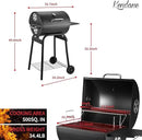Barrel Charcoal Grill, Large Charcoal Grills with Side Shelf, Outdoor BBQ Grill,Perfect for Backyard Camping, Patio Parties, and Picnics by GreenHaven Gardens