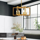 Modern Farmhouse Gold Chandeliers for Dining Room, 6-Light Industrial Metal Chandeliers Geometric Pendant Lights Kitchen Island for Entryway Stairway Foyer Hallway by CozyNest Decor
