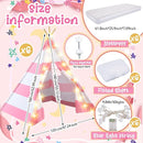 6 Pack Sleepovers Teepee Tent for Kids Bulk with Mattress Sheet Light,Natural Cotton Washable Indoor Play Tent for Birthday Slumber Party Girls Boys Pajama Movie Night Supplies(Pink, White) by TinyTreasures Baby Boutique