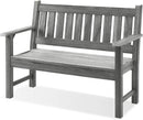 Outdoor Bench, 2-Person Garden Bench, Poly Lumber Patio Bench for Outdoors, Porch, and Park (Light Grey) by GreenHaven Gardens