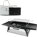 Charmline 14x9inch Foldable Portable Grill Charcoal, Compact Portable Grill for Outdoor Use, Desktop Charcoal Grill, BBQ Grill for Camping, Picnics, Gardens and Beach Parties, Green, Black by GreenHaven Gardens