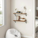 Fun Memories 27.5" W x12 D Floating Shelves, Large Wall Shelves 27.5 Inch Long, Set of 2, Farmhouse Wood Floating Shelf Wall Mounted, Deep Shelves for Bathroom, Living Room, Kitchen, Walnut Color by CozyNest Decor
