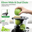 Cold Press Juicer,Aeitto Slow Masticating Juicer with Wide & Dual Feed Chute for Vegetables and Fruits, High Juice Yield, Self Feeding for Juice Extractor, BPA-Free, Dark Green by CozyNest Decor