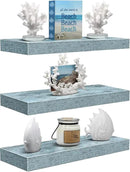 Sorbus Floating Shelves - 3 Pack 16 Inch Rustic Blue Wall Shelves for Bedroom, Kitchen, Living Room, Bathroom Shelves, Home Decor, Office - Floating Shelf for Trophies, Books, Frames, Toilet Paper by CozyNest Decor