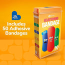 BioSwiss Bandages, Silly Faces Shaped Self Adhesive Bandage, Latex Free Sterile Wound Care, Fun First Aid Kit Supplies for Kids, 50 Count by TinyTreasures Baby Boutique