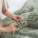 Amélie Home Chunky Knit Throw Blanket for Couch, Soft Chenille Crochet Blanket for Kids, 30"x40", Sage Green by CozyNest Decor