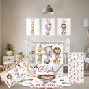 Custom Baby Crib Bedding Set, 5 Pcs Personalized Name Baby Crib Set with Double Layer Blanket, Soft Circus Animals Nursery Bedding Set for Girls Boys, Customized Gifts for Infants Toddlers by TinyTreasures Baby Boutique
