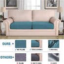 H.VERSAILTEX Super Stretch Individual Seat Cushion Covers Sofa Covers Couch Cushion Covers Slipcover Sets Thick Jacquard Textured Twill Fabric (2 Piece Large Sofa Cushion Covers, Storm Blue) by CozyNest Decor