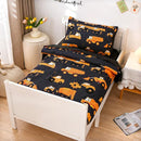 NTBED 4 Pieces Construction Toddler Bedding Set for Baby Boys, Truck Vehicles Excavator Cars Printed, Includes Comforter, Flat Sheet, Fitted Sheet and Pillowcase,Black by TinyTreasures Baby Boutique