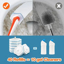 JEHONN Disposable Toilet Bowl Cleaner Wand with 40 Cleaner Refills, Wall Mounted Long Handle Compact Bathroom Scrub Brush Holder Set for Sink Bathtub Wash Basin Mop Pool (Orange) by CozyNest Decor