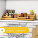 Spice Rack Kitchen Cabinet Organizer- 3 Tier Bamboo Expandable Display Shelf Yellow by CozyNest Decor