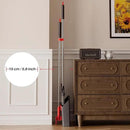 JOYMOOP Black and Red Broom and Dustpan Set, Upright Angle Design with Built-in Comb Teeth for Home, Office, Hard Floors by CozyNest Decor