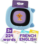 ZEENKIND French & English Talking Flash Cards with 224 Sight Words for Toddlers 2 3 4 5 6 Years Old, Learn French for Kids, Audio Pocket Speech Early Learning Bilingual Flashcard Toys, 112 Cards by TinyTreasures Baby Boutique
