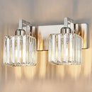 Modern Bathroom Vanity Light 2-Lights Brushed Nickel Vanity Light Crystal Wall Light Bathroom Light Fixtures by CozyNest Decor