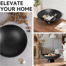 Decorative fruit bowl for Home Decor Large Modern Handicraft Key Bowl for Entryway Table Stylish Centerpiece Purse Bowl Pedestal bowl for Kitchen Counter Coffee Table(Artificial Stone Black) by CozyNest Decor