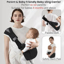 Baby Sling Carrier - Adjustable Baby Sling 2025 Upgraded Toddler Sling Comfortable Baby Wrap Carriers Ergonomic-Designed, Travel Friendly Carrying 10-45 Lbs(Black) by TinyTreasures Baby Boutique