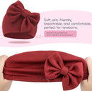 BQUBO Newborn Baby Hats Mittens Set Hospital Hat Beanie Infant Bow Hats Baby Gloves No Scratch Mittens for 0-6 Months by TinyTreasures Baby Boutique