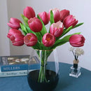 Buart Wine red Tulip Flowers Artificial Luxury Big Tulip Valentine's Day Mother's Day Easter Home Kitchen Wedding Decorations(11pcs) by CozyNest Decor