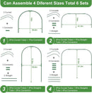 Greenhouse Hoops for Raised beds ,8 Sets Garden Hoops of 41.3'' x 31.5'' Detachable Rust-Free Garden Tunnel for Garden Fabric,Garden Hoops Grow Tunnel, DIY Plant Support Garden Stakes by GreenHaven Gardens