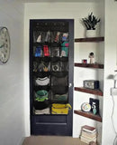 Extra Large Hanging Over Door Shoe Organizer, Closet Shoe Rack - 12+6 Crystal Pockets, 4 Hooks, Black (59"x 21.6") by CozyNest Decor