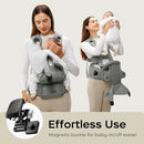 Bc Babycare Hexa Effortless Baby Carrier with Hip Seat - Ergonomic Toddler Carrier (13.2-33 lbs), Adjustable Slide Lock & Knob, Hip-Healthy Design for Parent's Back Relief, Gray by TinyTreasures Baby Boutique