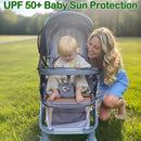 Baby Mosquito Net for Stroller Sun Shade, 2-in-1 Stroller Cover for Sun Protection with Two-Way Zipper and Storage Bag, Breathable Strollers Bug Net Suitable for Bassinet, Cradle, Car Seat – Black by TinyTreasures Baby Boutique