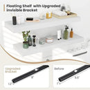 Heimlove 12 Inch Deep Floating Shelves, 16 x 12 inches Long Wall Shelf, Large Extra Display Shelf & Storage Shelf, Rustic Wood Wall Shelves for Fireplace Mantel, White - 2Pack by CozyNest Decor