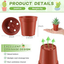 Yaomiao 200 Pcs 2 Inch Red Mini Plastic Plant Pot Nursery Seedling Pots Seed Starter with Drainage Holes for Indoor Outdoor Garden Succulent Plants Cuttings Transplanting by GreenHaven Gardens