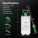 VIVOSUN Pump Sprayer 1.6 Gallon, Portable Water Spray Bottle for Lawn and Garden Yard, Weed Sprayer for Plants with 3 Nozzles, Adjustable Shoulder Strap, Pressure Relief Valve by GreenHaven Gardens