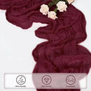 Burgundy 6 Pack Cheesecloth Table Runner 10FT Rustic Gauze Cheese Cloth Table Runner for Wedding Bridal Baby Shower Table Decor 20 x 120 Inch Long Boho Fabric Sheer Birthday Party Table Decorations by CozyNest Decor