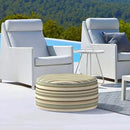 LVTXIII Outdoor Inflatable Ottoman, Fade-Resistant Round Footrest Stool D31”x H14”, Portable Patio Pouf for Garden Camping or Home Use, Stripe Onyx by CozyNest Decor