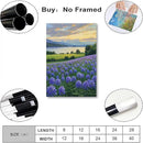 The lavender scenery all over the lake at sunset is suitable for posting in the living room bedroom office landscape poster wall painting by CozyNest Decor