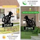 Address Signs for Houses,YY Gardenia Solar Lantern Garden Stake with Glow in the Dark House Numbers-Waterproof Outdoor Yard Sign with Solar Power-Elegant Garden Decor (Cat Black) by GreenHaven Gardens
