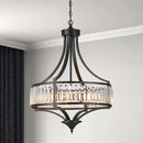 Modern Black Crystal Chandelier, 20 Inch Large Ceiling Pendant Light Fixture with 50'' Adjustable Hanging Chain, 5-Light Farmhouse Chandelier for Dining Room, Living Room, Bedroom, Entryway by CozyNest Decor